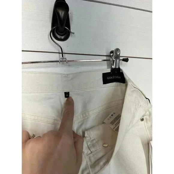 NWT Goldsign Sz 26 The Relaxed Jean High Rise Straight Leg Button Fly in White - Picture 9 of 15